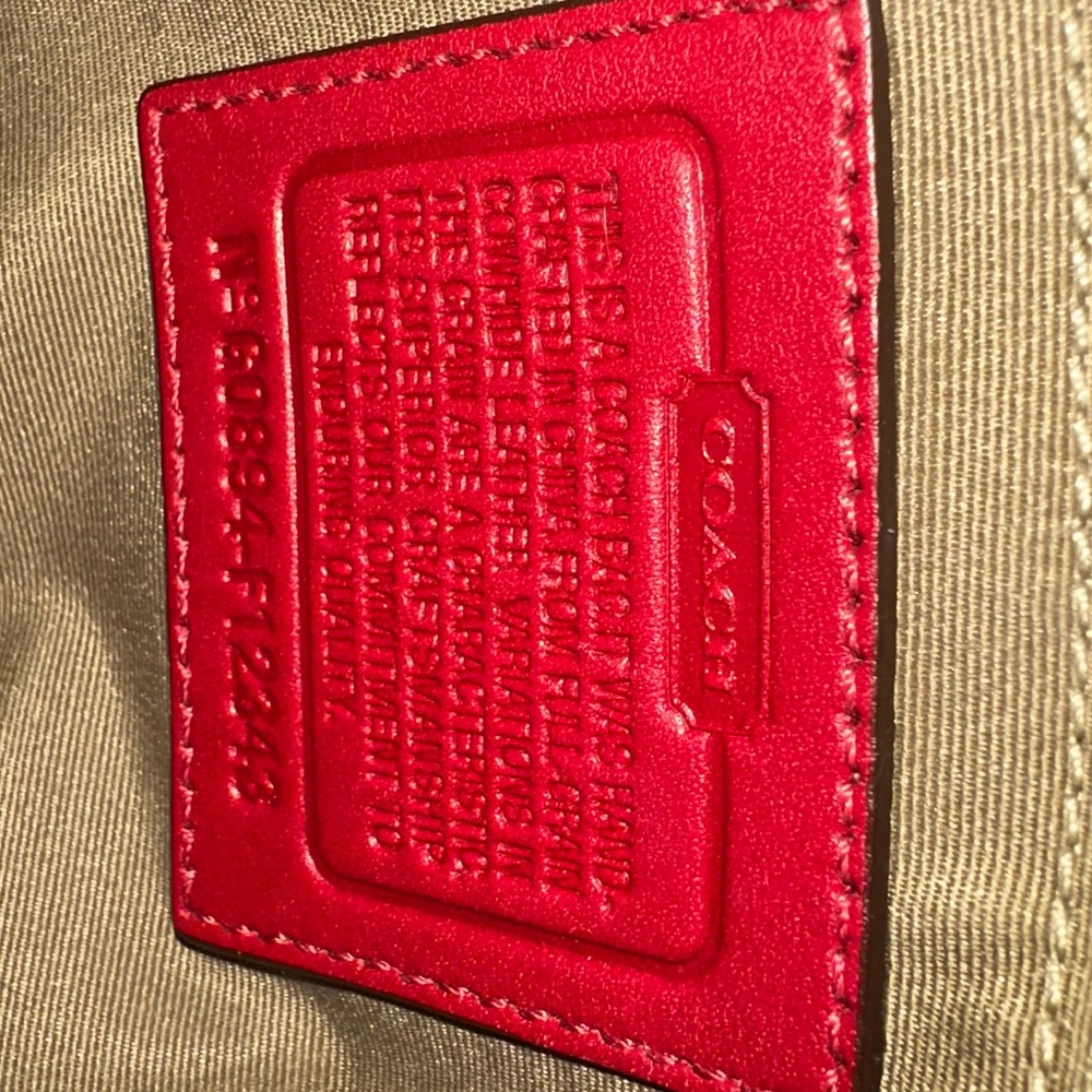 Coach Vibrant Red Leather Shoulder Bag - Picture 3 of 4
